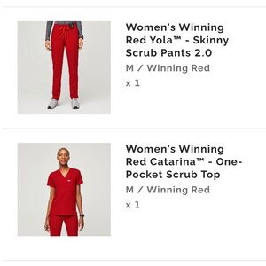 Figs Winning Red scrub set